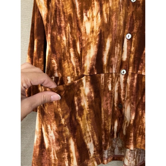 LOGO by Lori Goldstein Water Color  Button Down Blouse - Picture 7 of 11